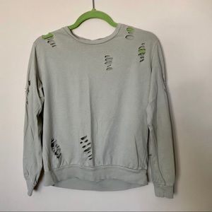 Don’t Ask Why green/olive shirt with fashion rips